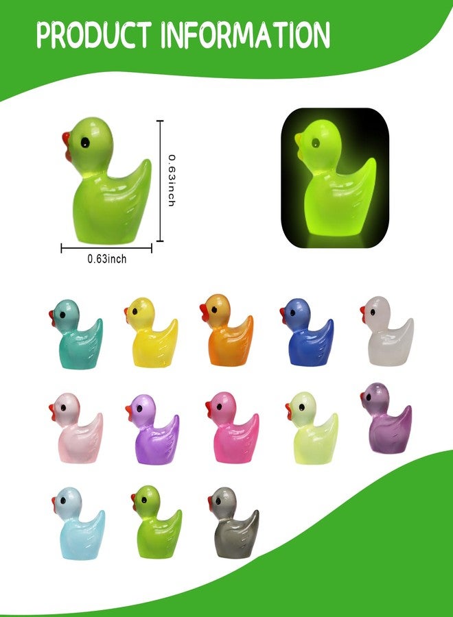IEUHDKWL Mini Resin Ducks Luminous 16 Colors Tiny Ducks Miniature Duck Glow in The Dark Hide Glow in The Dark Miniature Figures for Micro Landscape Aquarium Party Decor (128PCS) - Image 5